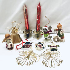 Vintage Christmas Ornaments Lot Ceramic Mercury Glass Candles  picture