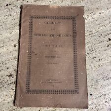 Union College Catalog of Officers and Students 1851 Pre Civil War Schenectady NY picture