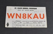 WN8KAU 1952 CB Ham Radio Short Wave QSL Card St. Clair Shores Michigan Art picture