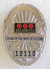 Vintage Securitas Security Officer Guard Large Badge Pin picture