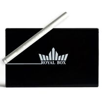 Royal Box Black Snuff Wallet 8 Compartment Storage Container Slide Lid Closure picture