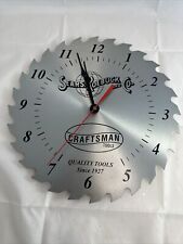 VTG Sears Roebuck & Co Steel Saw Blade Shop Wall Clock 12 In Craftsman For Parts picture