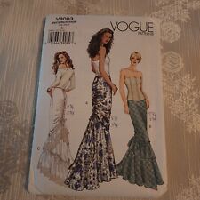 Vogue Sewing Pattern Mermaid Type Tail Ruffled Bustle Skirt V8003 (12-14-16) picture