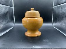 Vintage Turned Wooden Urn Ginger Jar Trinket Box w/ Carved Lid, 4