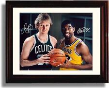 Unframed Larry Bird and Magic Johnson Autograph Promo Print picture