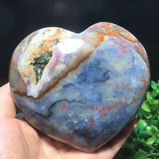 772g Natural Polished Ocean Jasper Agate heart Rock Energy stone Healing 216 picture