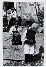 1950s Samugheo Cagliari Italy Traditional Sardinian Costumes Well Vintage Photo picture