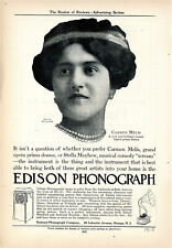 1910 Original Edison Phonograph Ad. Carmen Melis, New Grand Opera Prima Donna picture