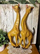 Vintage Plastic HOMCO Giraffe Wall Hanging Plaques MCM Animal Decor picture