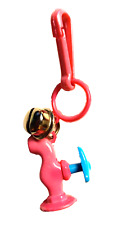 Vintage 1980s Plastic Charm Faucet Pink and Blue  Charms Necklace Clip On Retro picture