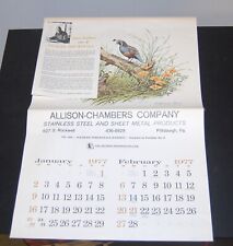 1977 Allison-Chambers Co. Wall Calendar  James Lockhart Wildlife Artist picture