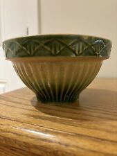 1920s Small Antique Green Glaze Yellow Ware Stoneware Bowl picture