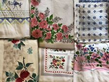 Six Vintage Tablecloths Cutters Repurpose As Is Lot picture