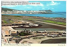 Honolulu International Airport with Diamond Head in background Airport Postcard picture