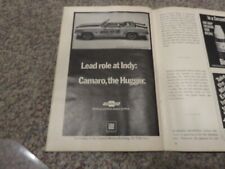 1969 CHEVROLET CAMARO PACE CAR - RARE seldom seen Ad. (you get whole magazine) picture