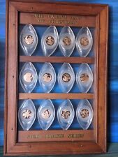 Franklin Mint 12 Days of Christmas Ornaments - Bronze Coins in Clear Lucite 1970 picture