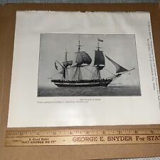 Antique 1907 Plate of 1816 Anton Roux Painting: Ship Frances of Salem Vessel picture