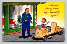 Postcard Car Dealer Comic Vintage Advertisement F20 picture
