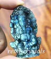 5pcs Wholesale  Natural Labradorite Quartz Crystal Hand Carved Ganesha  Healing picture