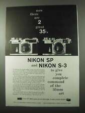 1958 Nikon S-3 and SP Cameras Ad - 2 Great 35's picture