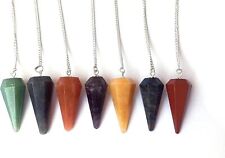 Lot of 7 Pieces Gemstone Pendulums Fashion Powerful Seven Chakra  picture