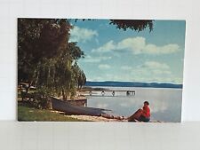 Gun Lake Michigan Boat Vintage Postcard A4 picture