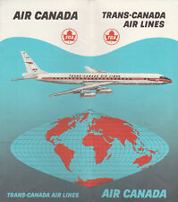 TRANS CANADA AIRLINES AIR CANADA 1961 info & route map brochure picture