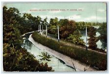 1908 Scenes On Way To Robison Park Pond Lake Ft. Wayne Indiana Antique Postcard picture