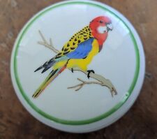 Vintage Parrot Porcelain Trinket Box 9 picture
