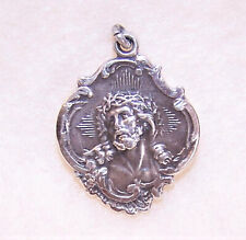 HMH Religious Sterling Silver Medal Pendant or Charm- Jesus Crowned with Thorns picture