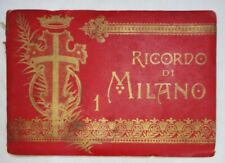 antique RICORDO DI MILANO POSTCARD PHOTOS accordian booklet picture