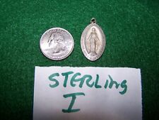 Vintage Sterling Silver Miraculous Medal Pendant 1830 Mary Pray for Us Catholic picture