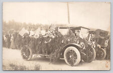 RPPC 1913 Automobile Flowered for Parade Waving American Flags (808) picture