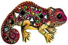 LAST ONE Kubla Crafts RED MOSAIC CHAMELEON WALL DECOR Lizard 5x3 Inch FREESHIP picture