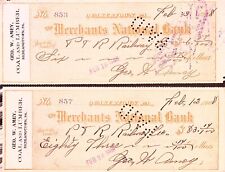 Coal & Lumber  P&R Railway Merchants National Bank Quakertown PA Checks 1908 (2) picture