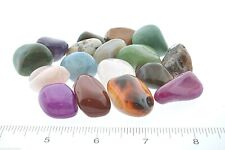 1 LB Brazil Mix Natural Dyed Tumbled Stones 20-30mm Reiki Healing Crystals  picture