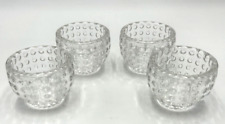 Votive Candle Holder Round Clear Glass Hobnail - Set of 4 picture