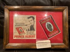 Vintage Prince Albert Smoking Tobacco Display Framed- 60s Print Ad and Tin picture