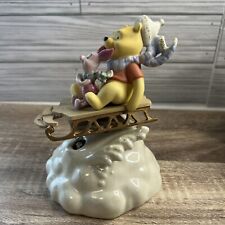 Lenox Disney Music Box Winnie the Pooh Piglet on Sled Moving Figurine Porcelain picture
