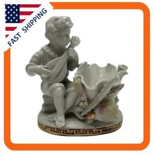 Moore Bros. Porcelain Sweetmeats Bowl Figurine White & Gilded #6977 picture