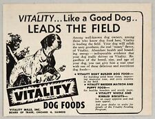 1947 Print Ad Vitality Mills Dog Food Cartoon Hunting Dog Chicago,Illinois picture