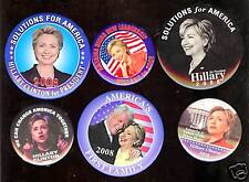 6 of the BEST .. HILLARY Clinton pins you will see pinback button picture