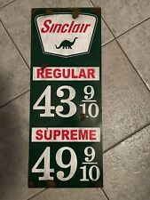 Antique Style-barn Find Look Sinclair Dino Dealer Gas Pump Supreme Price Sign picture