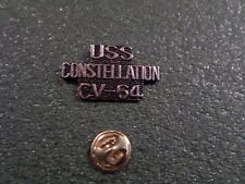 U.S MILITARY NAVY SHIP USS CONSTELLATION CV-64 HAT LAPEL PIN CLUTCH BACK  picture