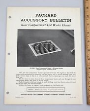 1938 Packard Accessory Bulletin Rear Compartment Car Water Heater For Salesmen picture