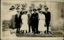RPPC Edwardian men women boy fashion hats antique box camera? 1904-18 photo PC picture