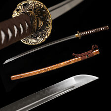 T10 Steel Clay Tempered Katana Samurai Sword Real 41