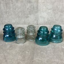 Vintage Lot of 5 Telephone/Utility Pole Glass Insulators~Hemingray 42 /Armstrong picture