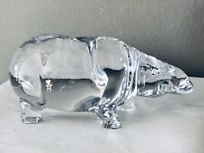 Rare Daum France Large Crystal Art Glass Hippopotamus Vintage Sculpture picture