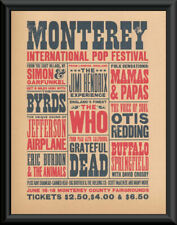 1967 Monterey Pop Festival Concert Poster Reprint On Old Paper Jimi Hendrix *235 picture